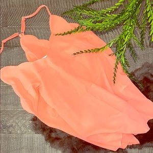 Coral scalloped tank size small